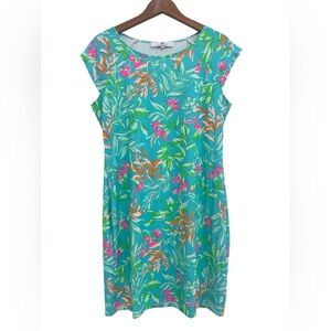 Jean-Pierre Klifa Paris Floral Print Cap Sleeve Dress Size XL